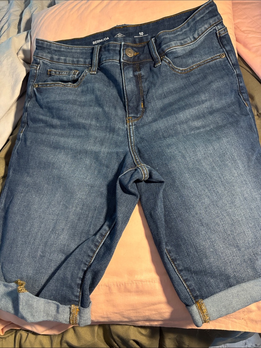 St. John's Bay Blue Rolled-Cuff Bermuda Jeans